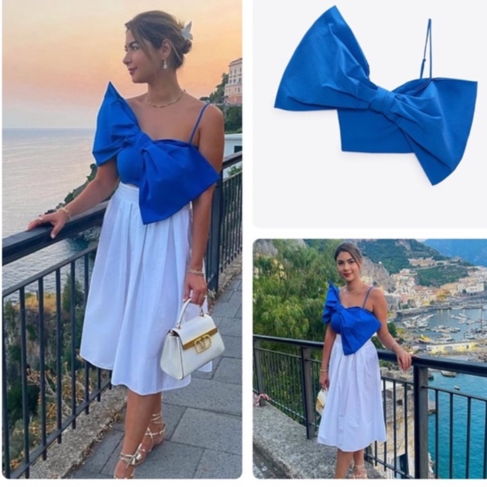 Zara tied bow crop top